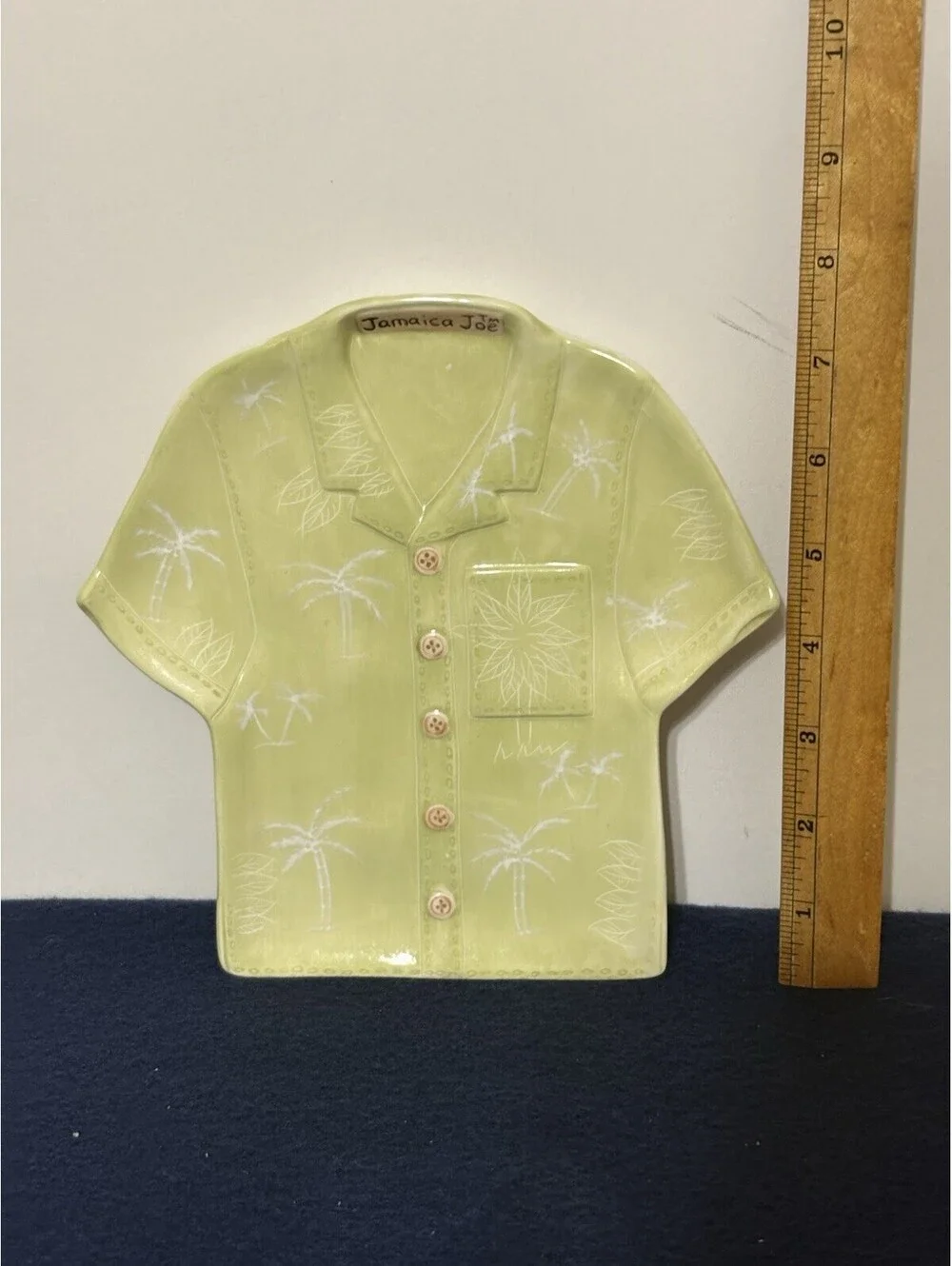 Jamaica Joe Shirt Snack Plate Tropical Beach Hawaiian Tiki 2004 Cape Craftsman